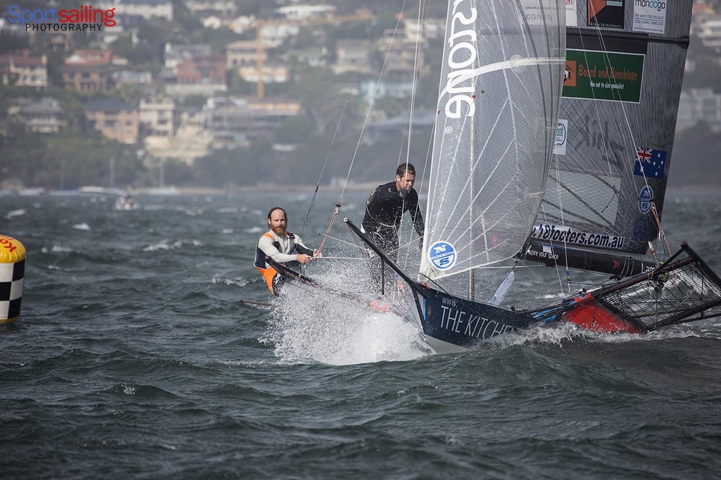 The Kitchen Maker finished 7th in the final Heat of the JJ Giltinan 2013  - 18ft Skiff JJ Giltinan Championships2013 - Race 7 © Beth Morley - Sport Sailing Photography http://www.sportsailingphotography.com